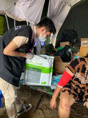 시지바이오, 인도네시아 지진 피해 현장에 폼드레싱 ‘이지폼’ 기부