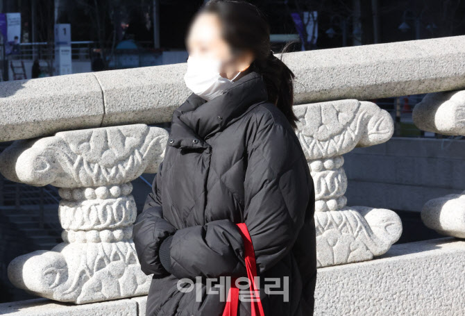 추위에 패딩 속에 넣은 손                                                                                                                                                                          