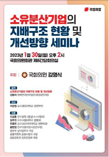김영식, 30일 ‘소유분산기업 지배구조 세미나’ 개최