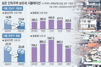 공시가 13억 개포 단독주택 보유세 417만→305만원…고가주택 수혜