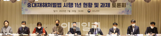 ‘중대재해처벌법 시행 1년 현황 및 토론회                                                                                                                                                          