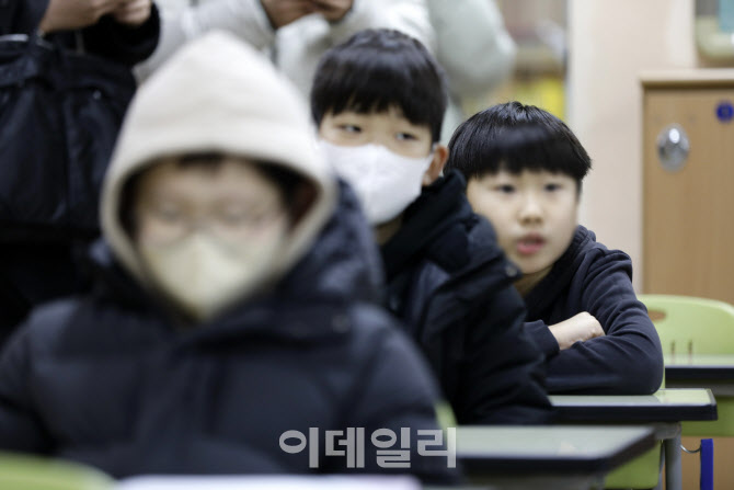 마스크 벗고 수업듣는 학생                                                                                                                                                                         