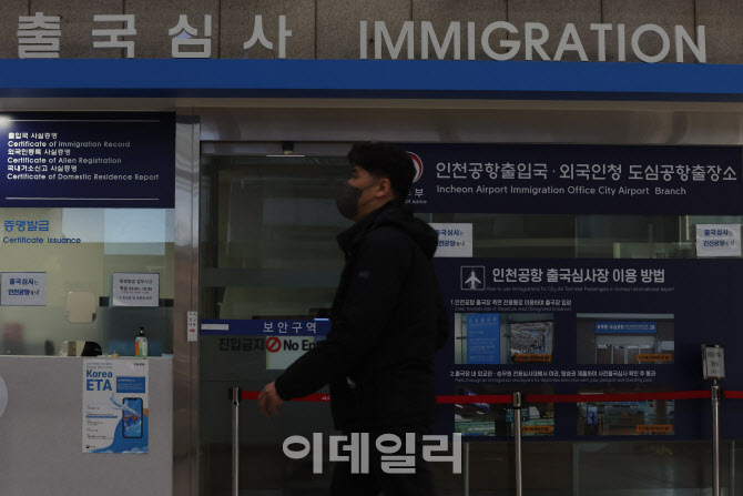 불 꺼진 출국심사 사무소                                                                                                                                                                           