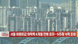 (영상)서울 아파트값 하락폭 6개월 만에 최저…5주째 낙폭 둔화