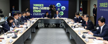 '기후테크 벤처·스타트업 간담회'에서 발언하는 한덕수 총리