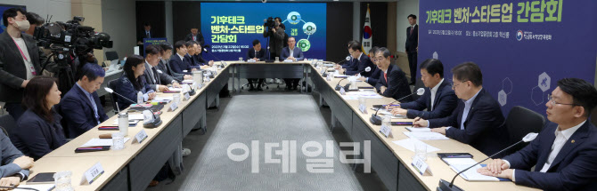 '기후테크 벤처·스타트업 간담회'에서 발언하는 한덕수 국무총리                                                                                                                           