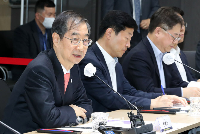 '기후테크 벤처·스타트업 간담회'서 발언하는 한덕수 총리                                                                                                                                 