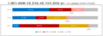 韓, 아세안 전기차시장 점유율 43%→8%…中에 추월