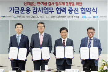 국민·공무원·사학연금·KIC, 다자간 기금운용 감사 업무협약 '최초' 체결