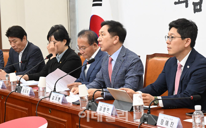 국민의힘 긴급 최고위원회의 주재하는 김기현 대표                                                                                                                                                   