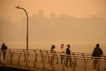 "공기서 담배 냄새가"…캐나다 산불에 일상 멈춘 뉴욕