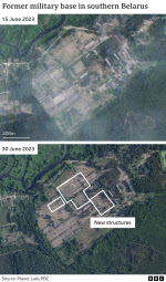 반란 실패한 바그너 그룹, 벨라루스 군사기지에 천막 등 설치 포착