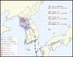 北으로 넘어간 태풍 '카눈'…중부지방 오전까지 비바람 계속