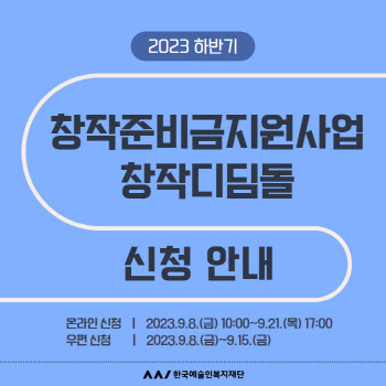 8일부터 '창작디딤돌' 접수…예술인 1만명에 각 300만원 지원