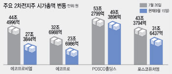 미끄러지는 2차전지株…한 달 반만에 90조 사라졌다