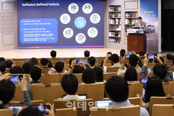 기자간담회에서 발표하는 권용일 상무                                                                                                                                                               