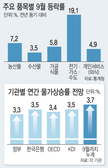 국제유가·전기료 등 남은 폭탄 더 많아…3%대 물가 지키기도 버겁다