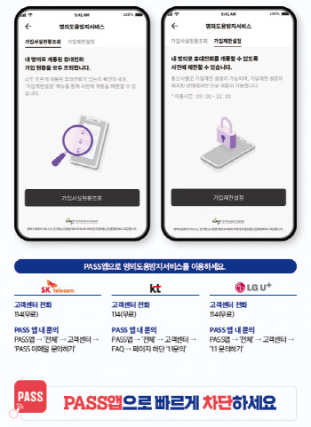 PASS앱 통해 휴대전화 명의도용·번호도용 간단히 막는다