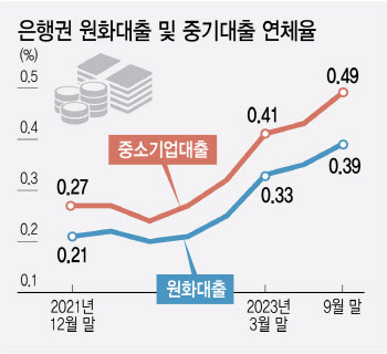 은행 중소법인·자영업자 대출 연체율에 '이상신호'