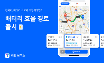 "경사 예측해 배터리 절약"…티맵, 저탄소·친환경 길안내 개시