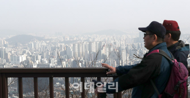 뿌연 서울 도심                                                                                                                                                                                    