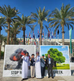 "군사비 10%를 기후 기금으로!" 환경재단 COP28 행사 퍼포먼스