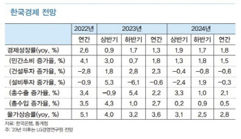 LG경영硏 "내년 성장률 1.8%…'L자형' 경기침체 본격화"