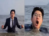 양복입고 겨울 바다 풍덩…민주당 예비후보가 한 말 (영상)
