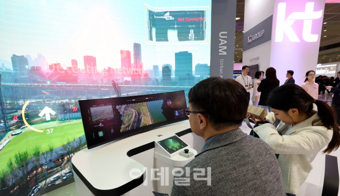 차세대 모빌리티 UAM 살펴보는 관람객들                                                                                                                                                             