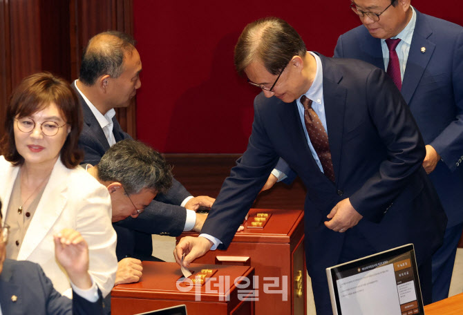 '투표하는 최재형 의원'                                                                                                                                                                  
