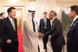 [포토]무함마드 UAE 대통령 만난 정의선 현대차그룹 회장