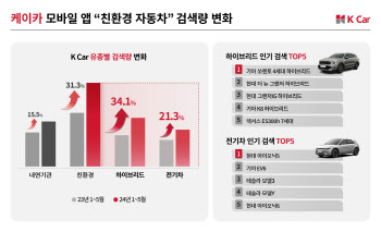 케이카 “친환경차 관심도 高高…전년 대비 검색량 31%↑”