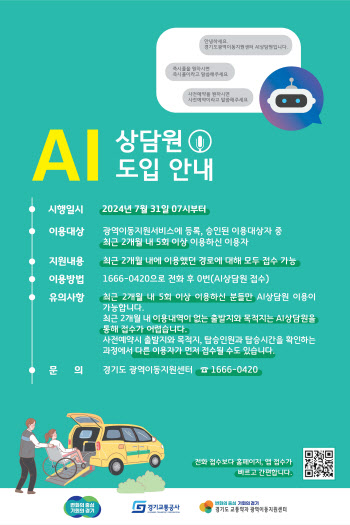 경기교통공사, 교통약자 이동지원 콜센터 AI상담원 운영