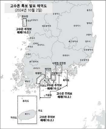 해수부, 2일 전국 해역 '고수온 위기경보' 전면 해제