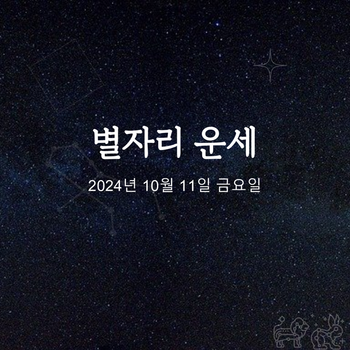 2024년 10월 11일 오늘의 운세