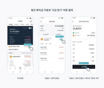 빗썸, 원화 예치금 이용료 즉시 받기 서비스 시작