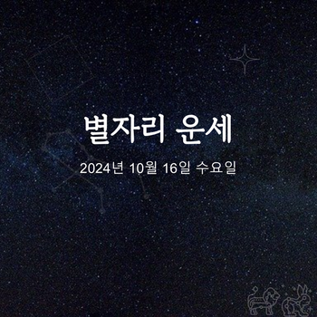 2024년 10월 16일 오늘의 운세