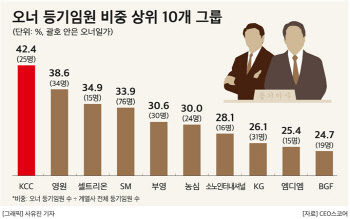 대기업 등기임원 100명 중 7명 오너일가…이재용은 '미등기'