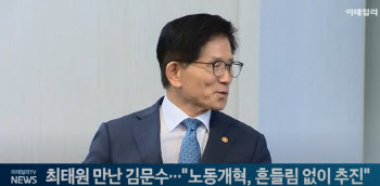 (영상)최태원 만난 김문수…"노동개혁, 흔들림 없이 추진"