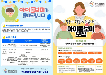 파주시, 일시 양육공백 가정 대상 찾아가는 돌봄서비스 운영