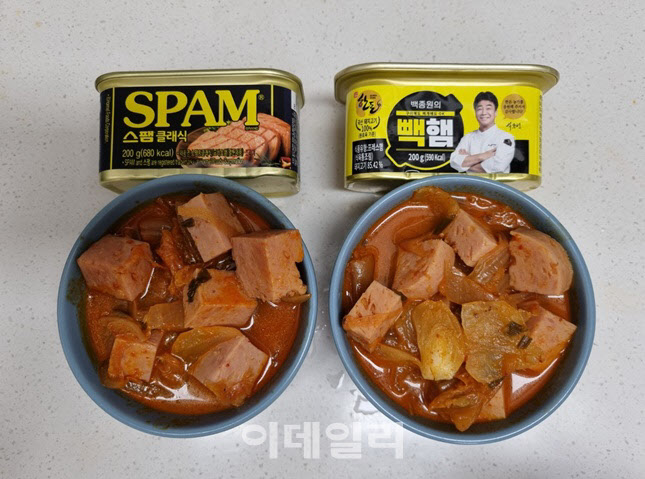 "상술아녀유" 논란의 백종원 '빽햄'…스팸과 비교해보니