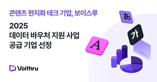 번역 전문 기업 보이스루, 2025년 데이터 바우처 공급 기업으로 선정 - 뉴스 썸네일 이미지