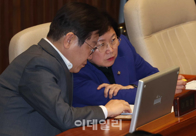 본회의, '대화하는 이재명-김현'                                                                                                                                                          