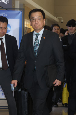 [포토]최상목 부총리, '한미 2+2 통상 협의' 위해 워싱턴으로 출국                                                                                                                                