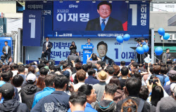 “재맹이가 남이가”…李, 박정희 고향 구미 찾아 지지 호소