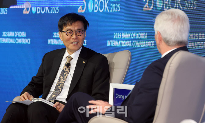 크리스토퍼 월러 미국 연방준비제도 이사와 대담하는 이창용 총재                                                                                                                                     