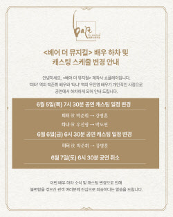 배우 박준휘·우진영, '베어 더 뮤지컬' 공연 동반 하차