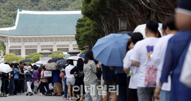 줄 서서 입장하는 청와대 관람