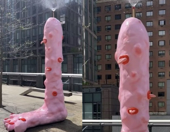 뉴욕 핑크 기둥 '성기 논란'