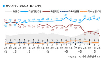 민주43% 국힘19%…TK서도 밀린 野 &apos;최저 지지율&apos;[한국갤럽]